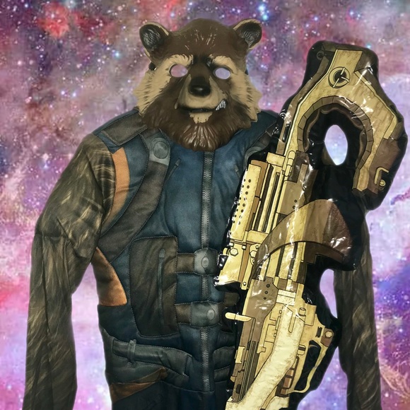 Rocket Guardians of the galaxy costume w/ toy gun